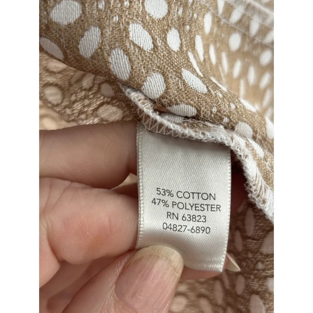 Christopher & Banks Eyelet White & Tan Blazer Jacket  Sz S Cotton Blend Casual